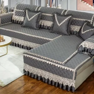 1pc European Sofa Cover – Heavy-Duty Non-Slip Sofa Protector with Thick Cushion Padding, Soft Furniture Protector