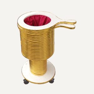 2 Collection Bags  Red & Gold Offering Drum