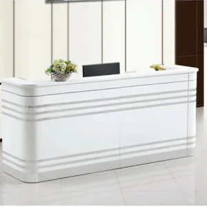 2.4 Meters Modern White Reception Desk