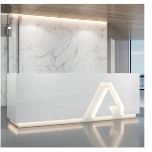  2 Meters Modern White Reception Desk with Led Light