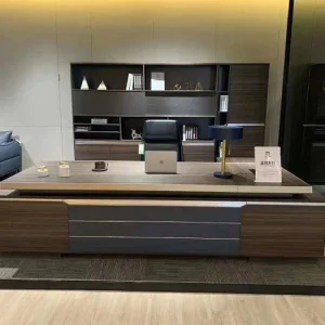 3.2 Meter Modern Executive Table & Bookshelf