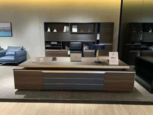 3.2 Meter Modern Executive Table & Bookshelf