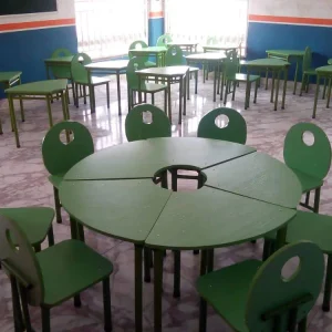 5 Seat Round Primary Student Activity Table & Chairs -Green.