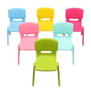 6 Pack Plastic Colorful Stackable School Chair for Kindergarten Home 11-Height