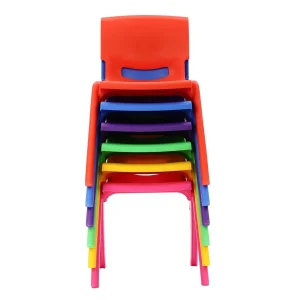 6 Pcs Stackable School Chairs Kids Plastic Stack Chairs Toddler Chair Multicolor