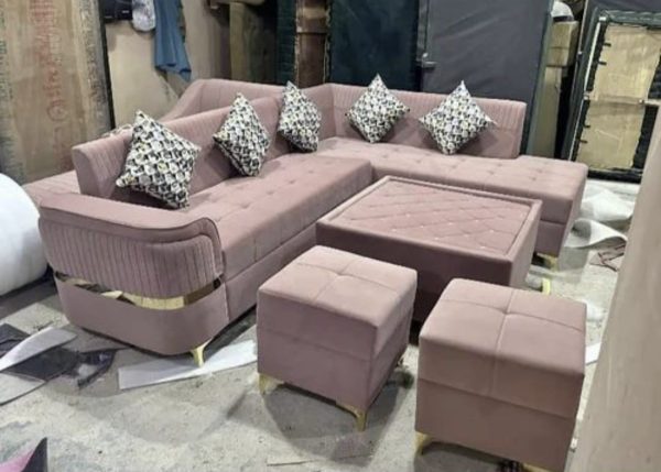 7 Seater Modern Exclusive Design L Corner Sofa Set With Soft Pillow For Living Room,