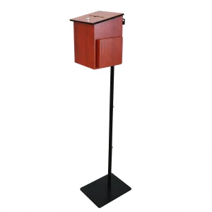 Brown Metal Donation Box Stand For Tithes-Offering-Suggestion