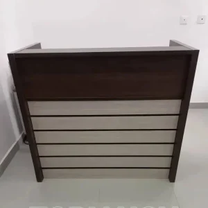 Brown Stripe Reception Office Table 1.2metre