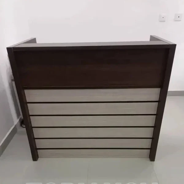 Brown Stripe Reception Office Table 1.2metre