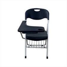 Chair-With-Writing-Pad-Black-with-file-holder
