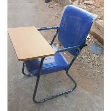 Chair-With-Writing-Pad-Blue-x-light-brown