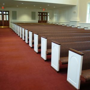 Church Pews Brown and white colour