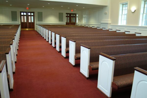 Church Pews Brown and white colour