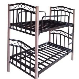 Double Bunk Metal Bed Black