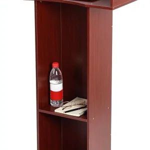 Elegant Wooden Podium Stand with Heavy Base for Classroom Church-Presentations