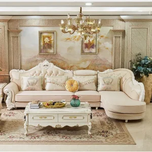 Europe Style Fabric Leather Living Room Sofas Modern L Shape Sofa Set 1.