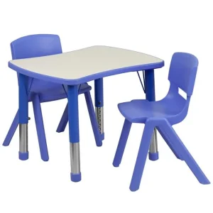 Flash Furniture Plastic Table and Chairs – Blue