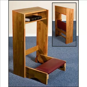 Folding Kneeler Pecan Stain Maple Hardwood