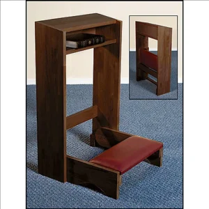 Folding Kneeler Walnut Stain Maple Hardwood