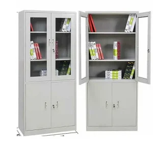 Half Glass Metal Bookshelf