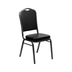 High Quality Banquet Chair Arched Back Black Frame & Speckle Leather