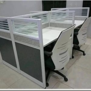 Contemporary 4 Person Workstation
