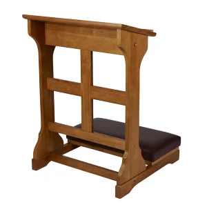 Kneeler Holy Cross Medium Oak Stain Maple Hardwood