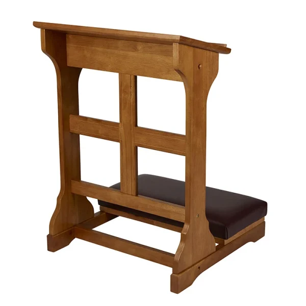 Kneeler Holy Cross Medium Oak Stain Maple Hardwood