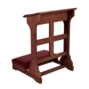 Kneeler Holy Cross Walnut Stain Maple Hardwood