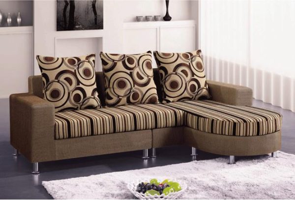 L Shape Fabric Sofa Set