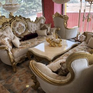 Luxury 7 Seater Living Room Fabric Made Royal Sofa Chair.