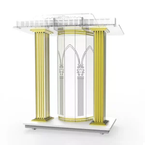 Luxury Acrylic Podium Plexiglas Pulpit Wheel Rolling Lectern Church Pulpit