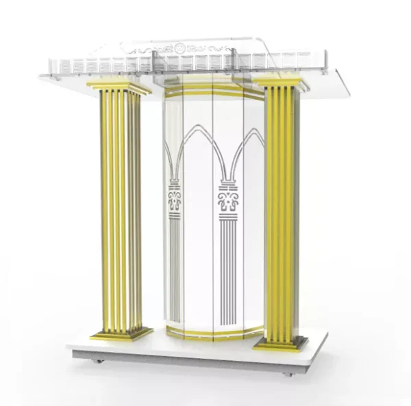 Luxury Acrylic Podium Plexiglas Pulpit Wheel Rolling Lectern Church Pulpit
