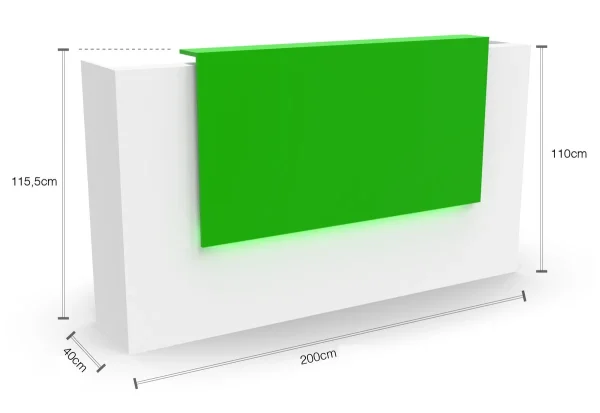 Modern-Wood-Reception-Table-2mtr-white-and-green