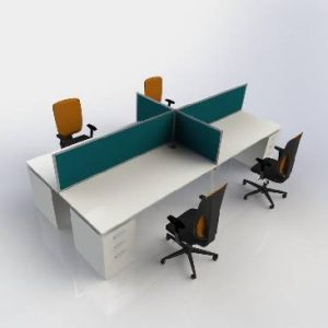 4 Seater Workstation with open partition