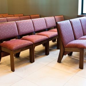 New Wooden Church Chairs Red