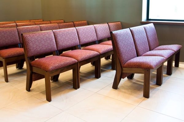 New Wooden Church Chairs Red