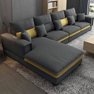 Nordic Modern Sofa Design L Shape Fabric Velvet