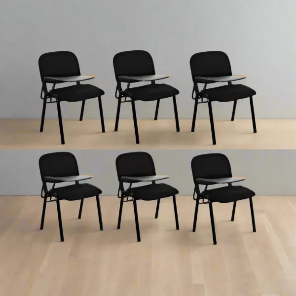 Ergonomic Lecture Chair With Writing Pad - Black 003