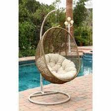 Single Swinging Basket Chair with Cushion