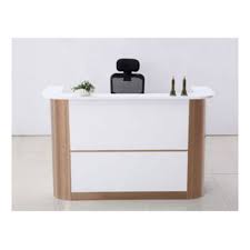 Light Brown and White Office Reception Desk