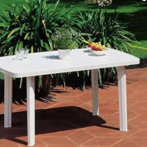 RECTANGLE OUTDOOR PLASTIC TABLE – WHITE