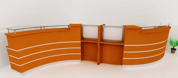 New Modern Glass Top Office Reception Desk