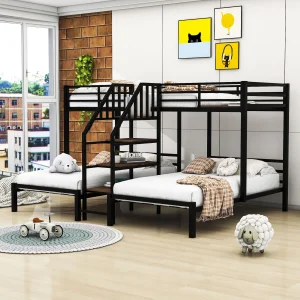 Triple bunk bed twin over full