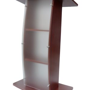 Wood-Acrylic-Podium-Church-Pulpit-Lectern-Curved-School-Event-Speaker-Conference