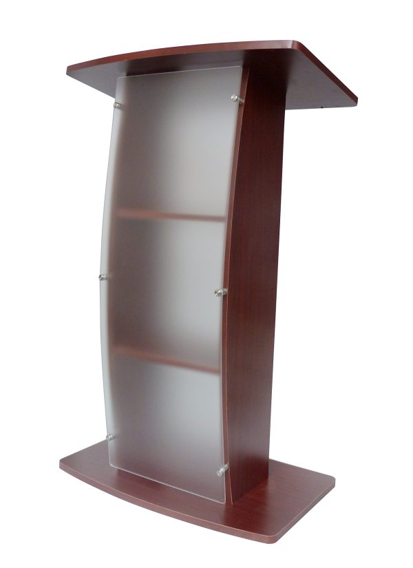 Wood-Acrylic-Podium-Church-Pulpit-Lectern-Curved-School-Event-Speaker-Conference