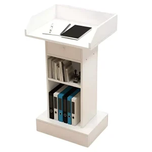 Wood-White-Lectern-Podium-Stand-Stand-Up-Lectern-with-Drawer.