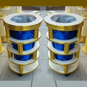 Blue color offering bag basket Blue & Gold