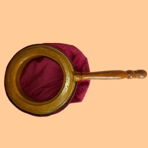 Red Offering Bag with Wooden Hand Holder