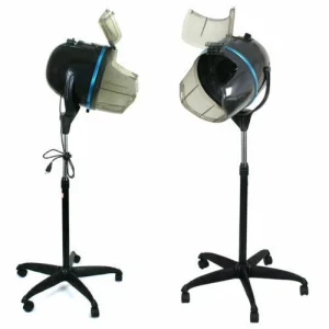 2 Pcs Professional Adjustable Hair Dryer Timer Swivel Hood Caster Salon with Wheels